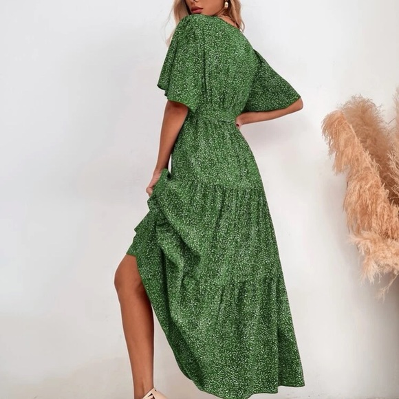 Boho butterfly sleeve belted maxi dress - Picture 3 of 7